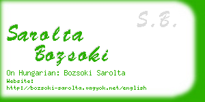 sarolta bozsoki business card